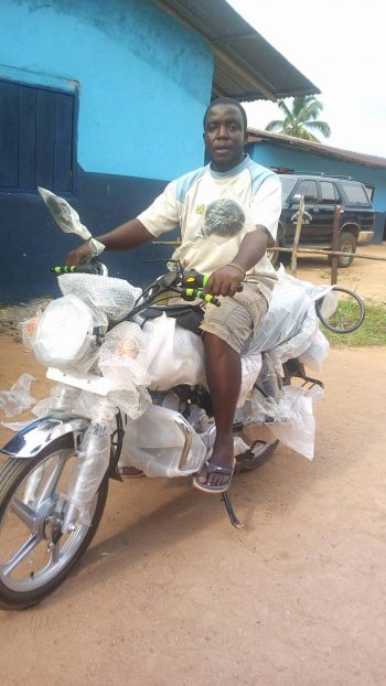 Toh on new motorcycle