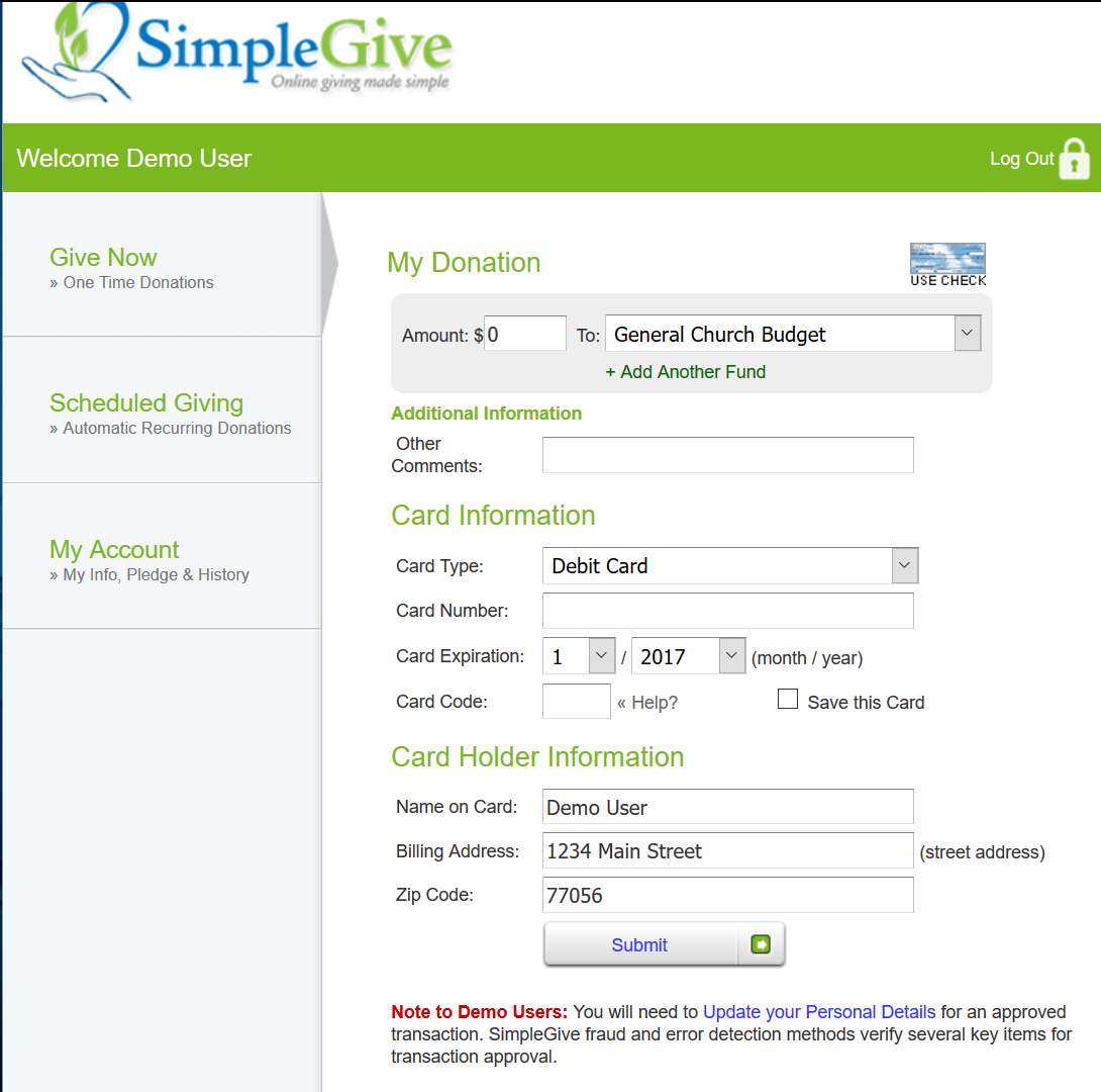 Donation Page
